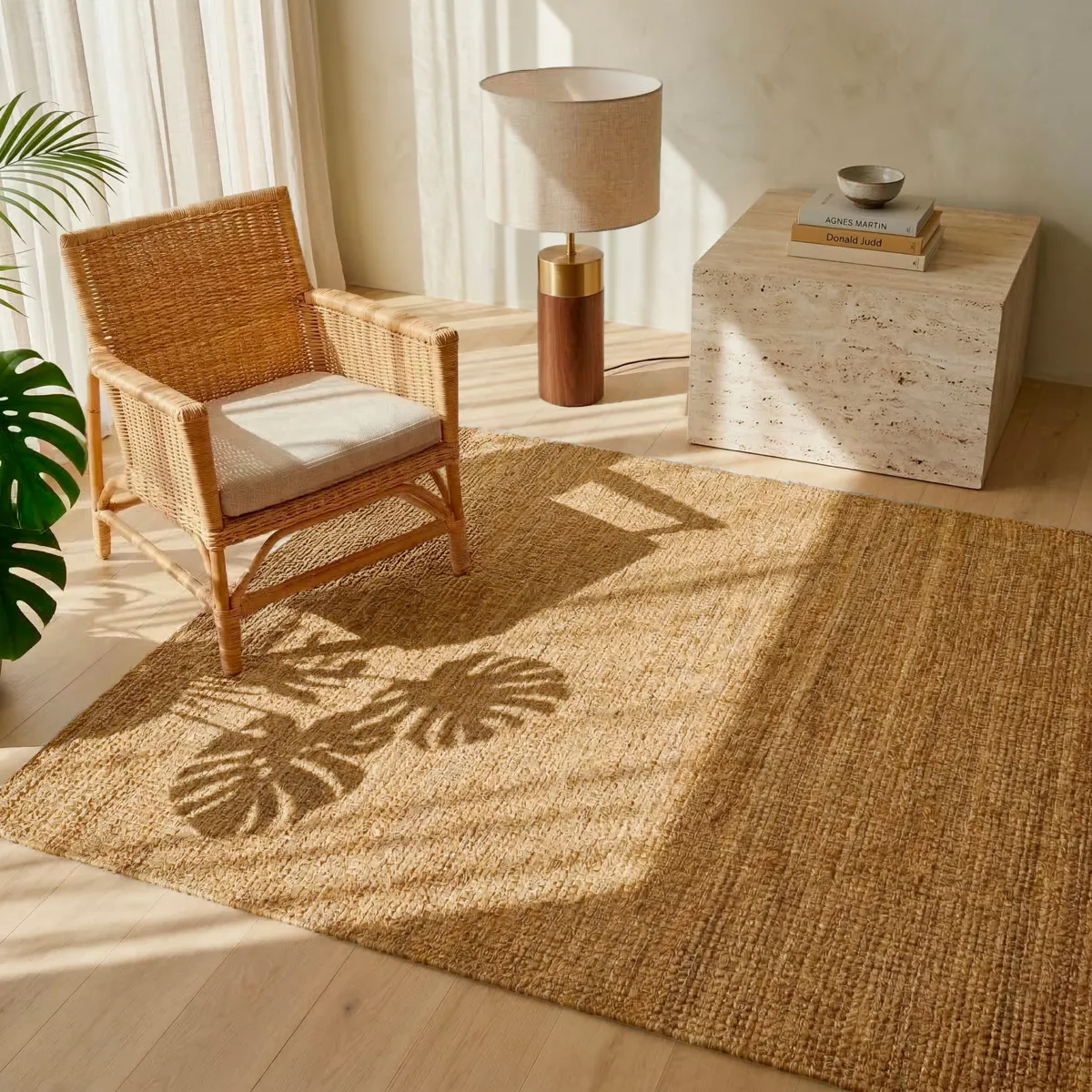 Rechteckiger Wohnzimmerteppich Jute handgeknüpft (160 x 230 cm) Yuto Braun