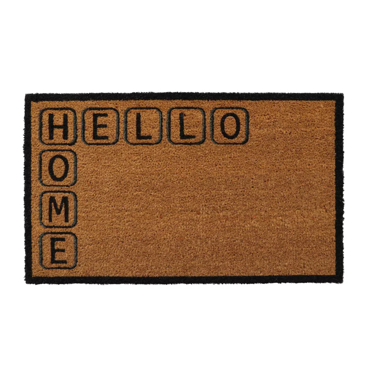 Tappeto di cocco (45 x 75 cm) Welcome Home Nero