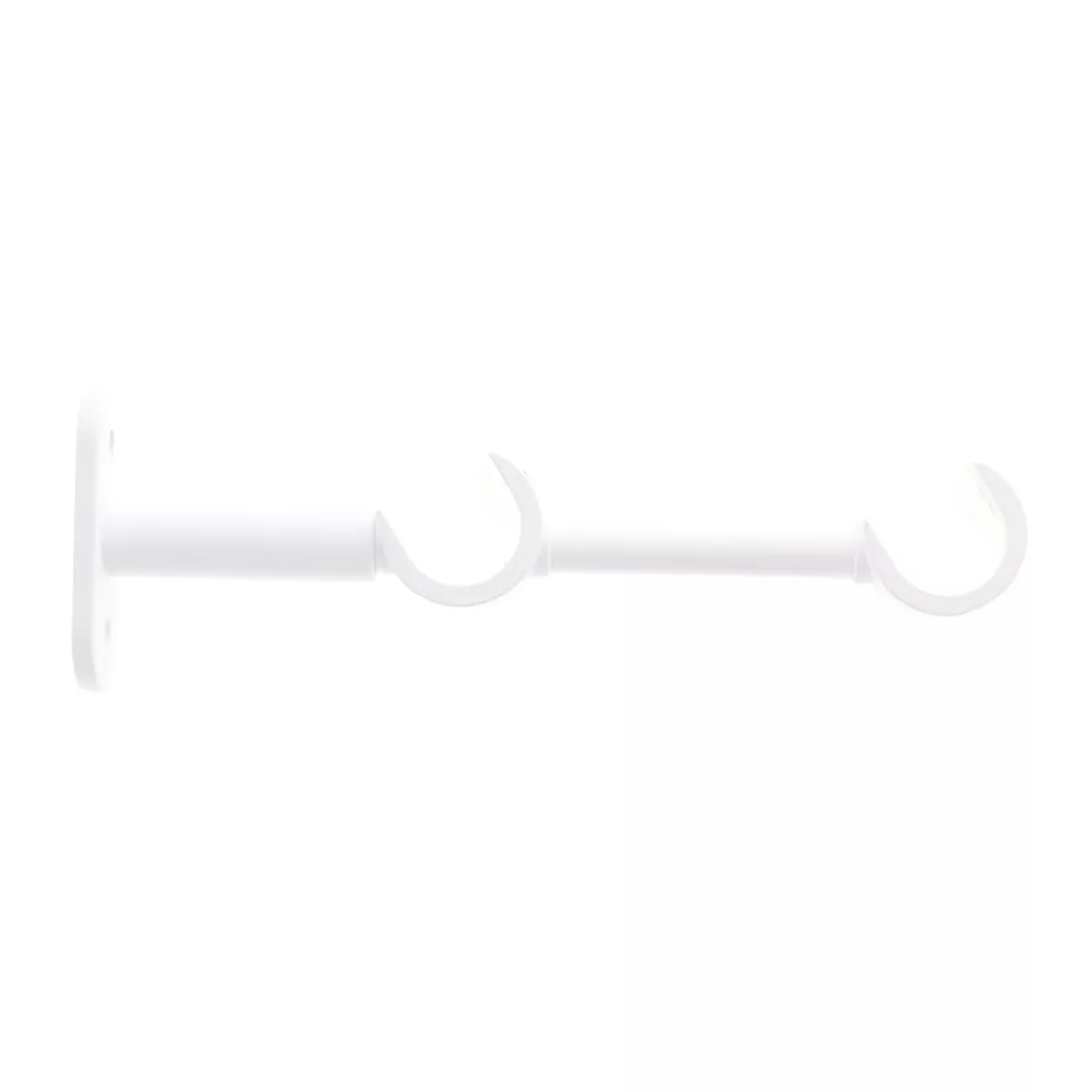 Supporto doppio per asta fissa in metallo (L16 cm / D20 mm) Jim grondaia Bianco opaco