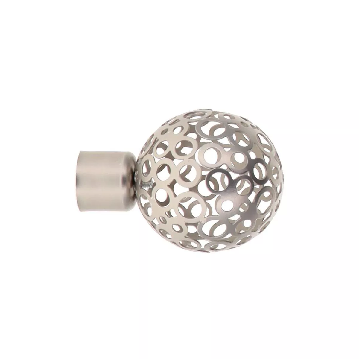 Set di 2 terminali asta (D20 mm) Jim Sfera forata Argento opaco