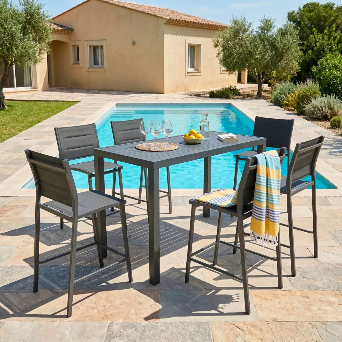 Mesa alta Aluminio Murano - Gris Antracita 1