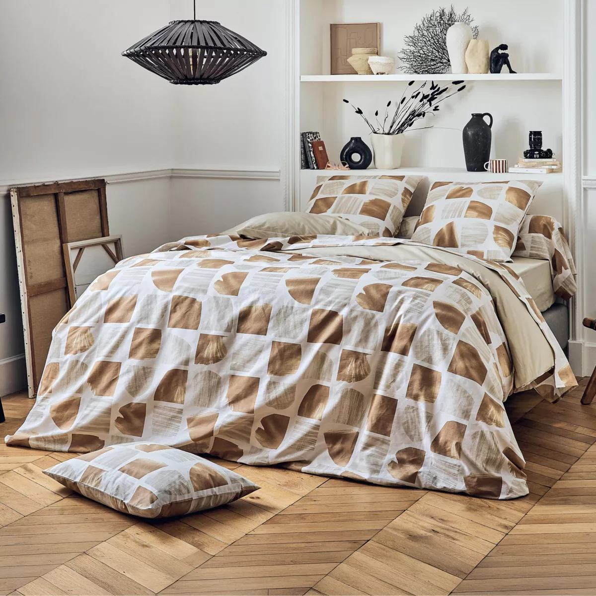 Copripiumino in cotone (240 x 220 cm) Arty Marrone seppia