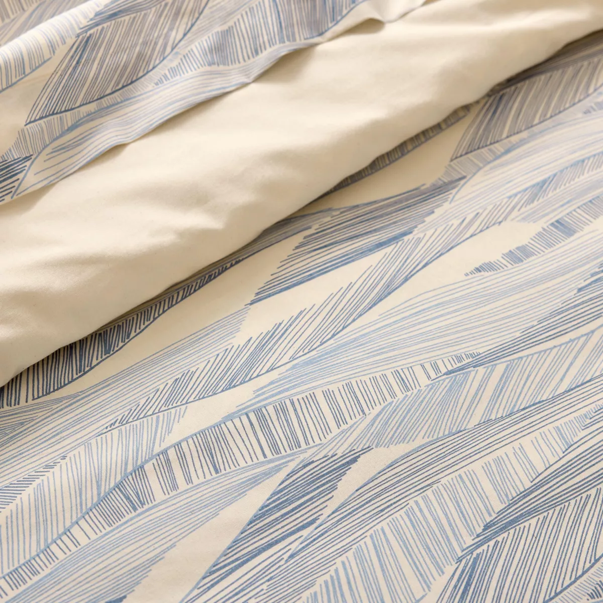 Copripiumino in cotone lavato (280 x 240 cm) Onde Blu