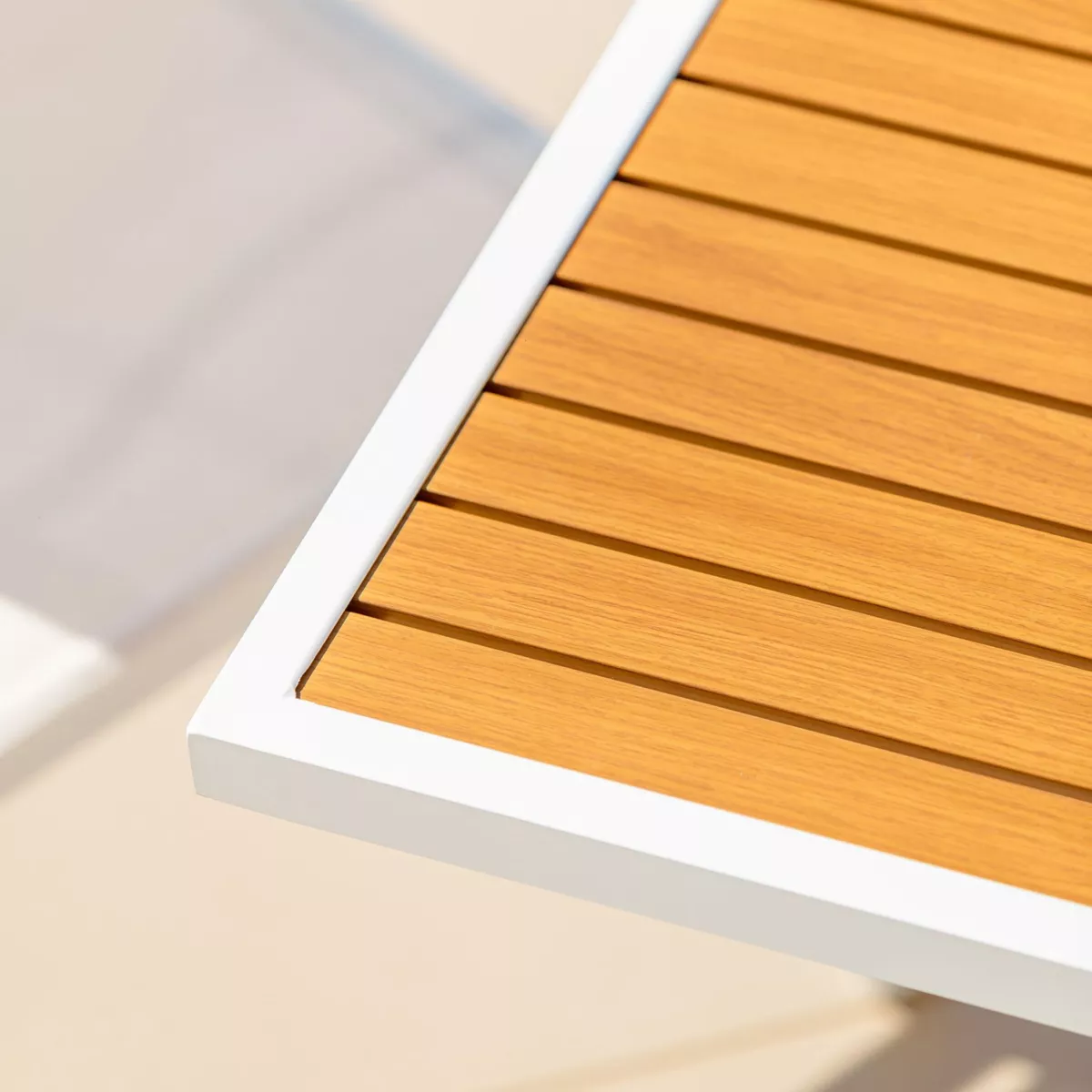 Tavolo da giardino allungabile 12 posti Alluminio effetto legno Murano (320 x 100 cm) - Bianco 4