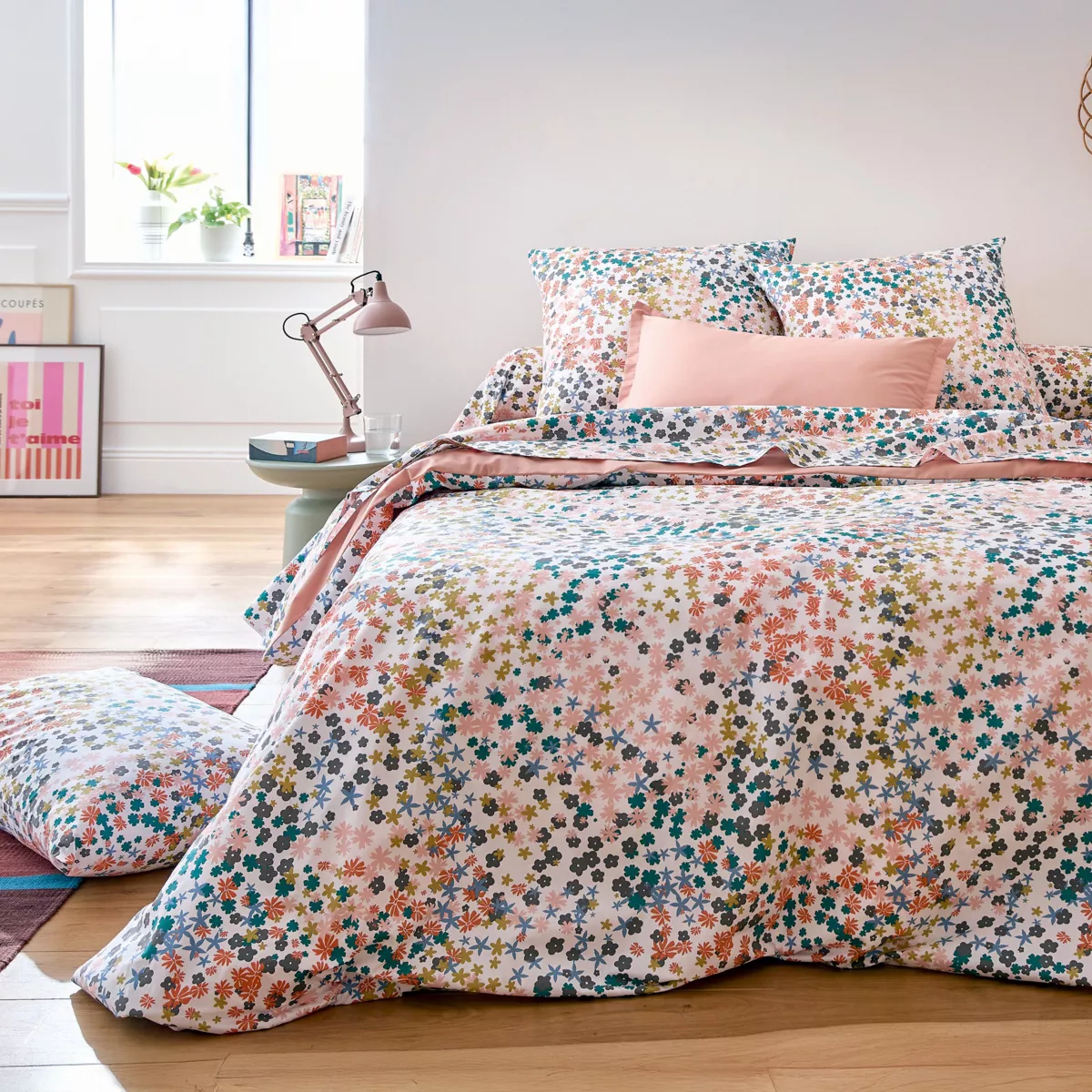 Federa rettangolare in percalle di cotone (50 x 70 cm) Lolita Rosa