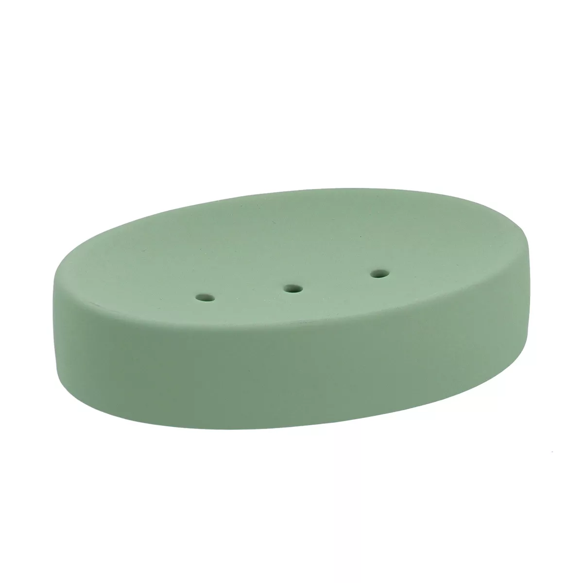 SET GOBELET DISTRIBUTEUR A SAVON ET PORTE SAVON GRES EFFET RUBBER - BLEU CLAIR