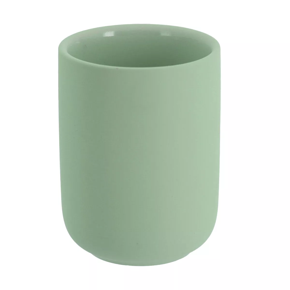 SET GOBELET DISTRIBUTEUR A SAVON ET PORTE SAVON GRES EFFET RUBBER - BLEU CLAIR