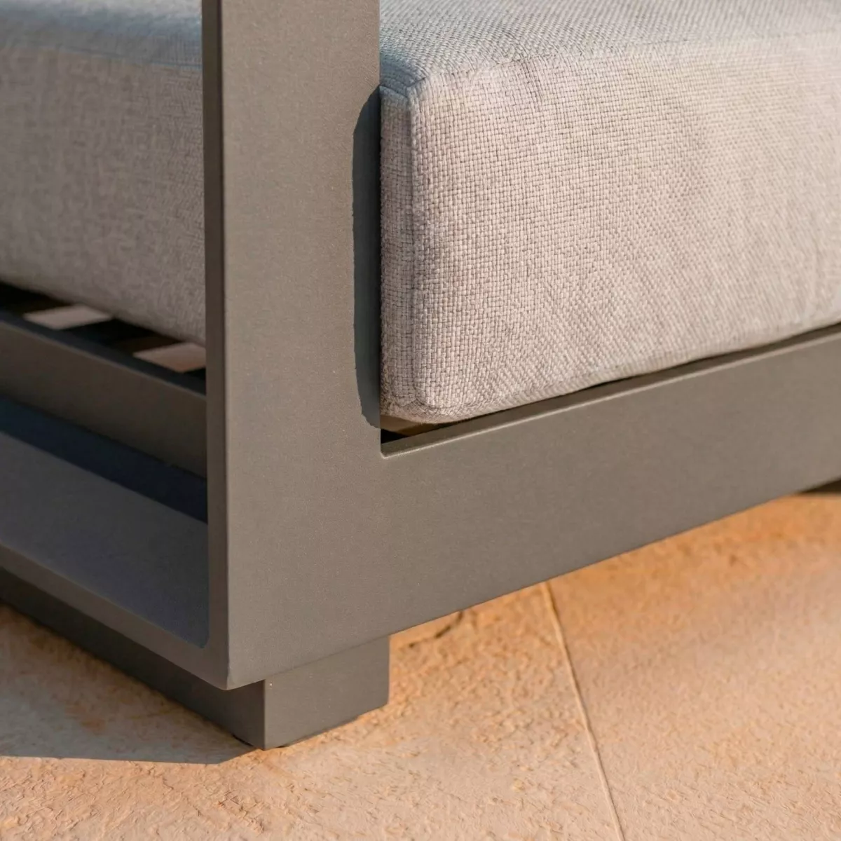Canapé de jardin en aluminium 2 places Elba Gris anthracite et gris clair