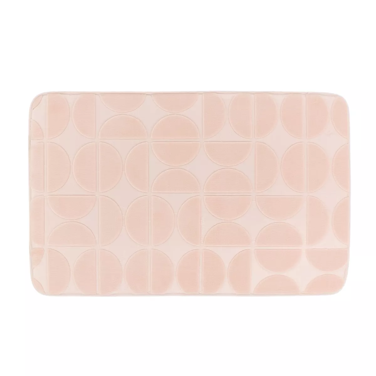 Tapis de bain rectangulaire mémoire de forme (50 x 80 cm) Motivo Rose poudré