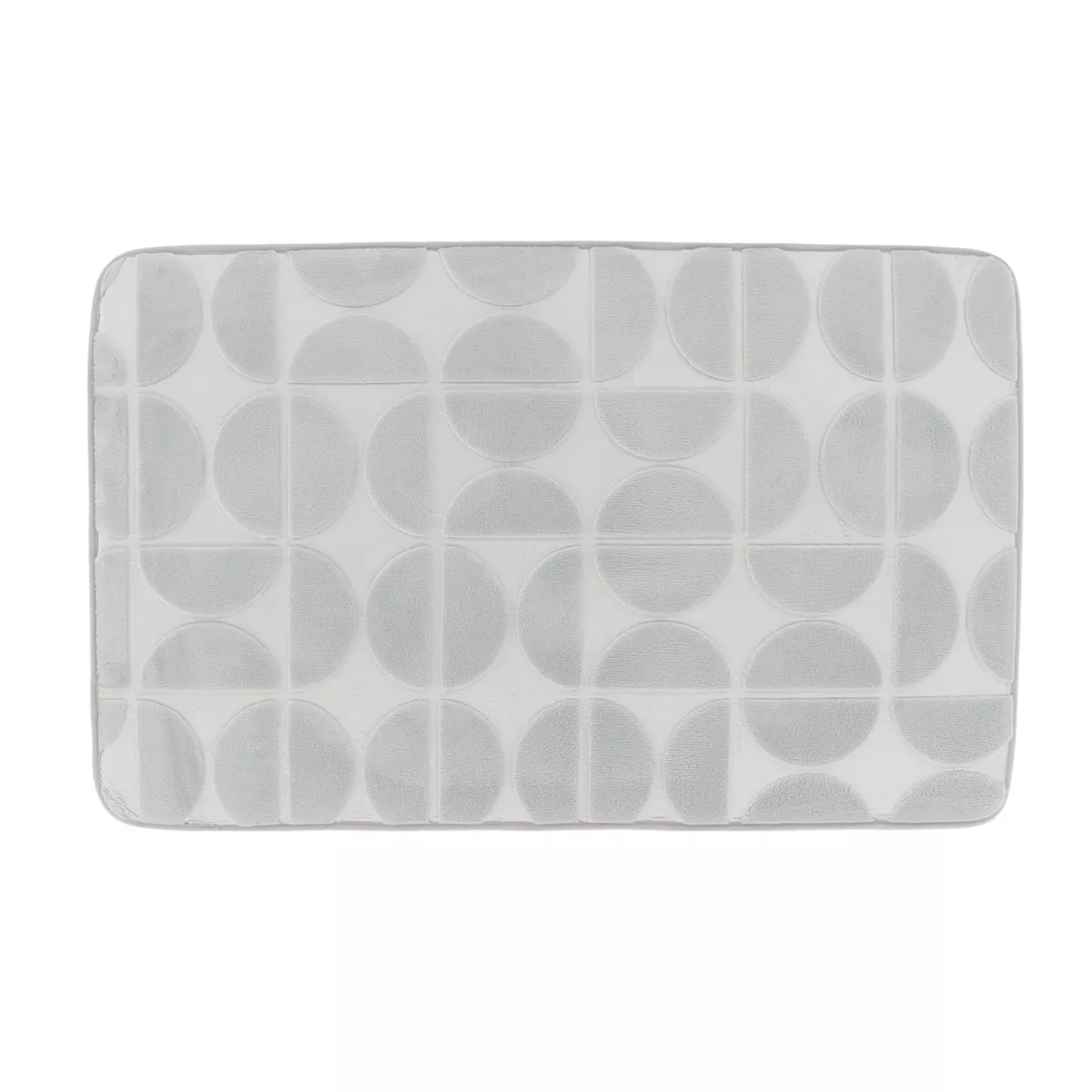 Tapis de bain rectangulaire mémoire de forme (50 x 80 cm) Motivo Gris clair