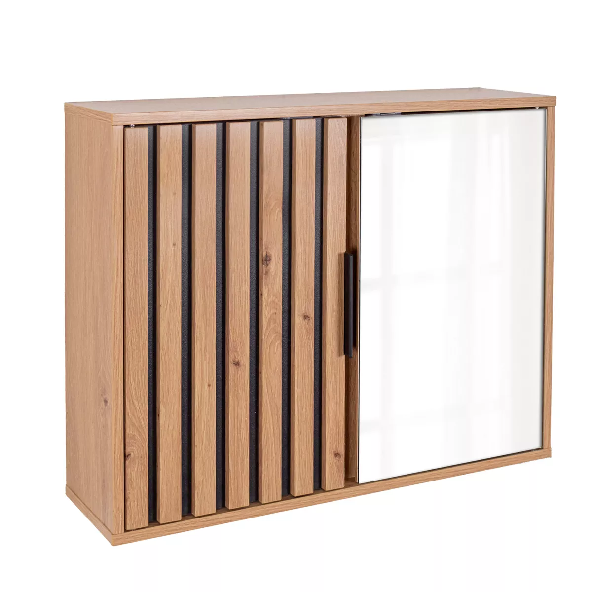 Mobiletto alto per bagno in legno con 2 ripiani (46 x 60 cm) Karma Naturale