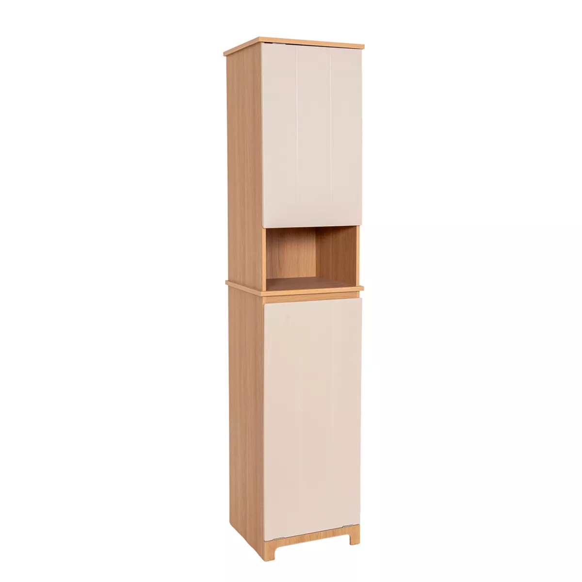 Mobile colonna bagno con cesto per biancheria integrato in legno (173 x 38 cm) Rivoli Naturale