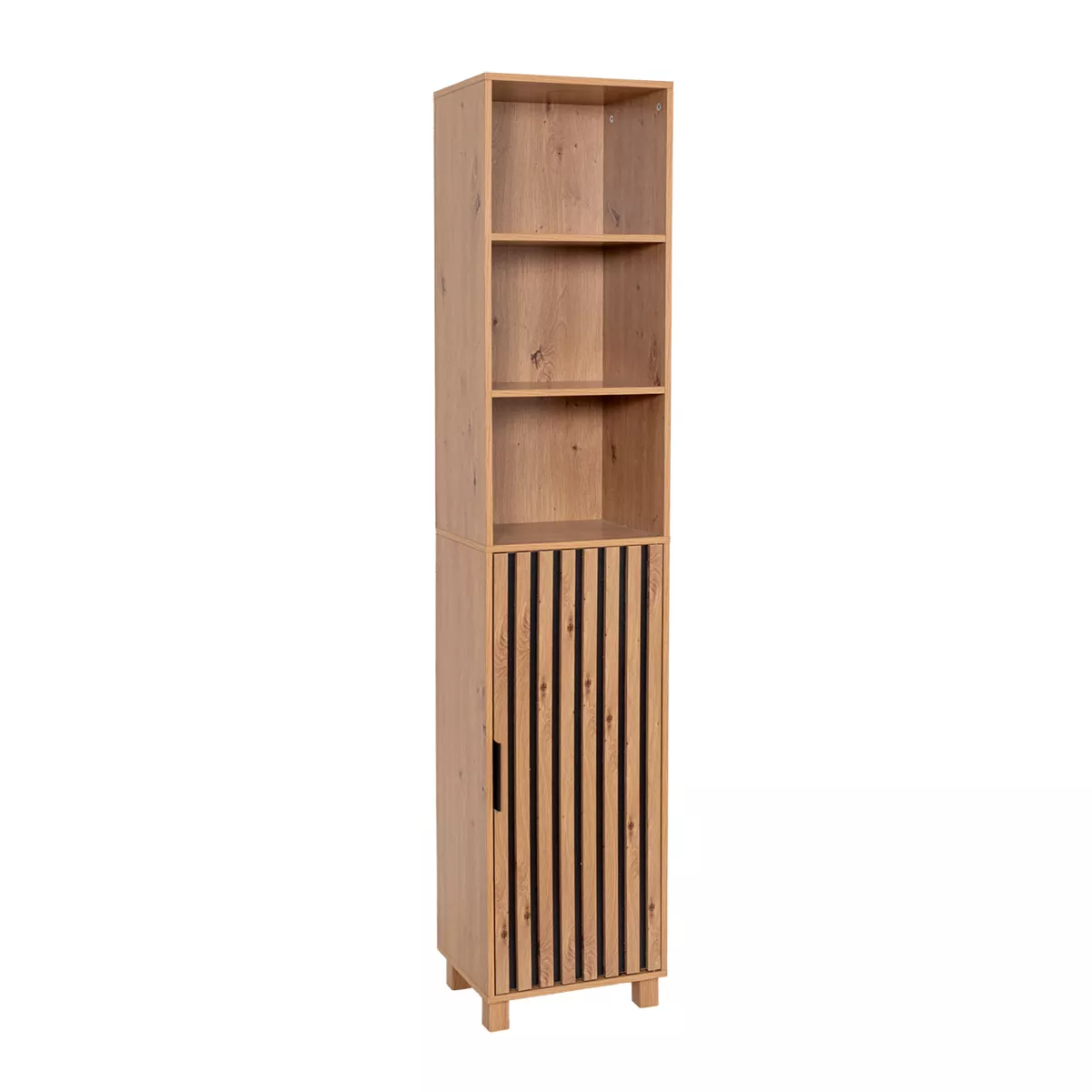 Meuble colonne salle de bain bois (166 x 35 cm) Karma Naturel