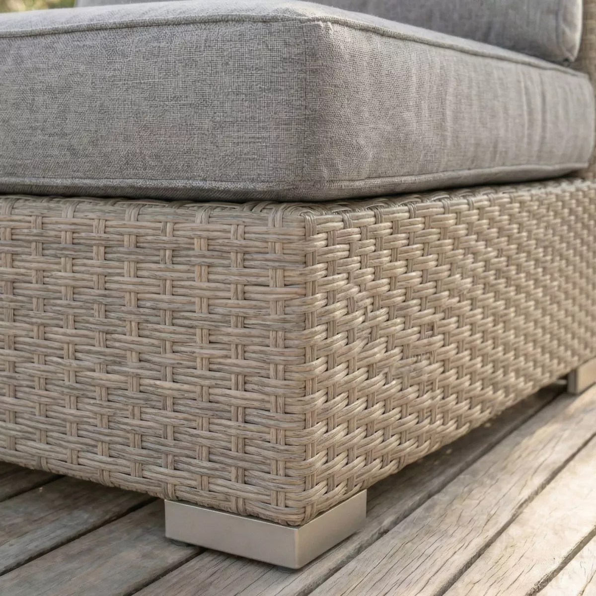 Divano da giardino in resina intrecciata 2 posti Palma Grigio e antracite