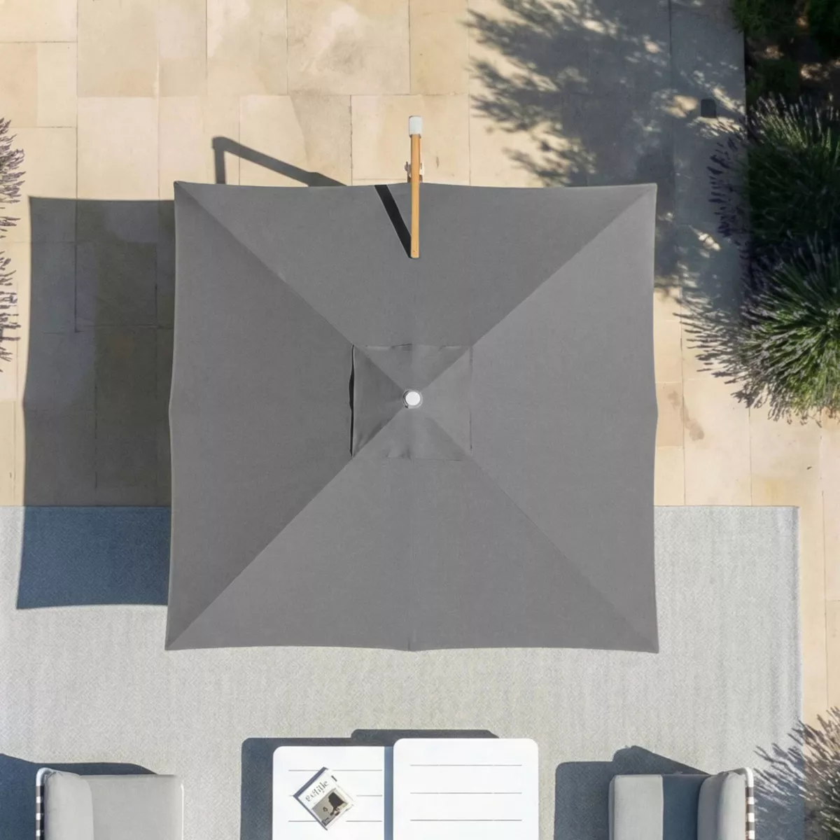 Tessuto per ombrellone decentrato (3 x 3 m) Elyra Antracite
