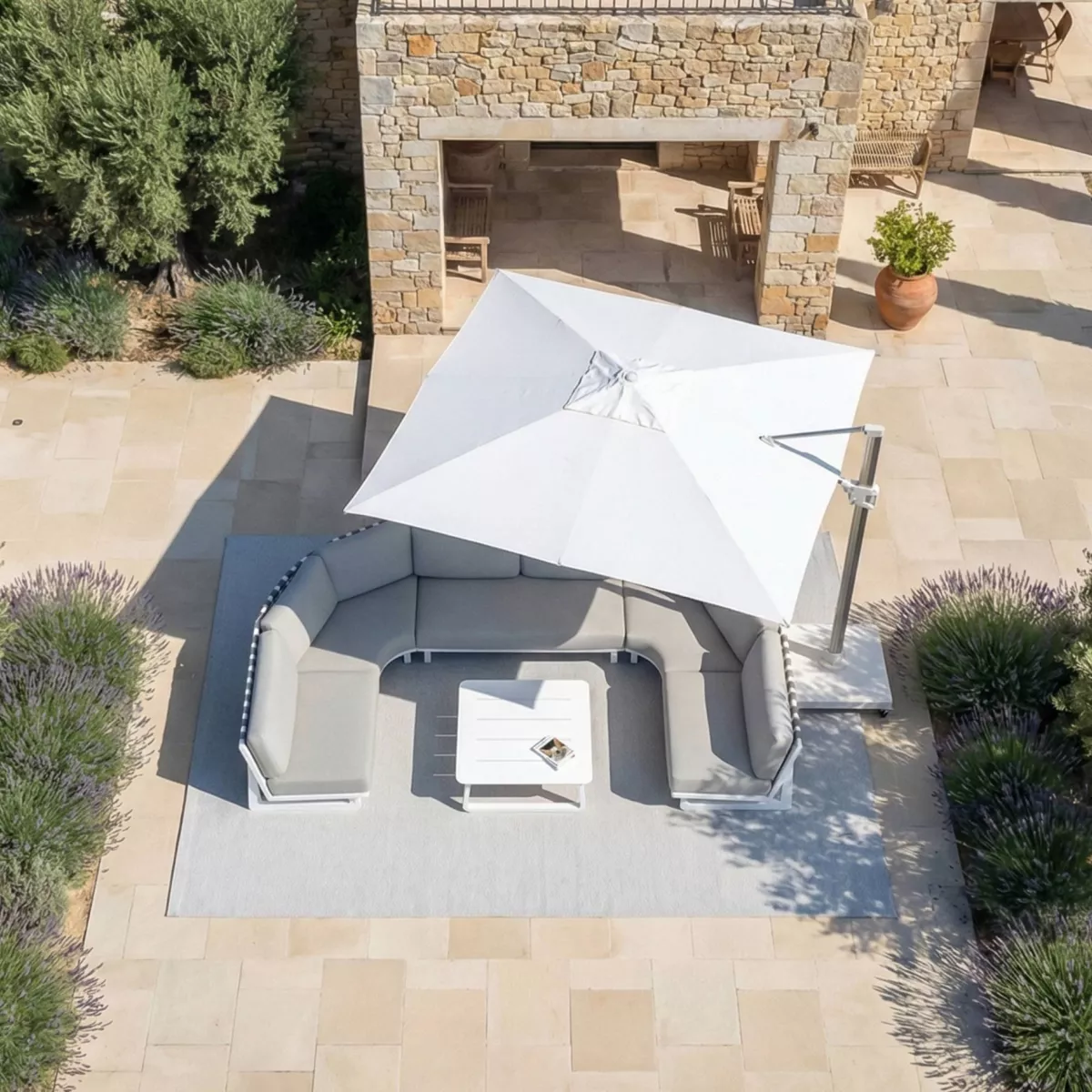 Telo per ombrellone decentrato (3 x 4 m) Elyra Bianco