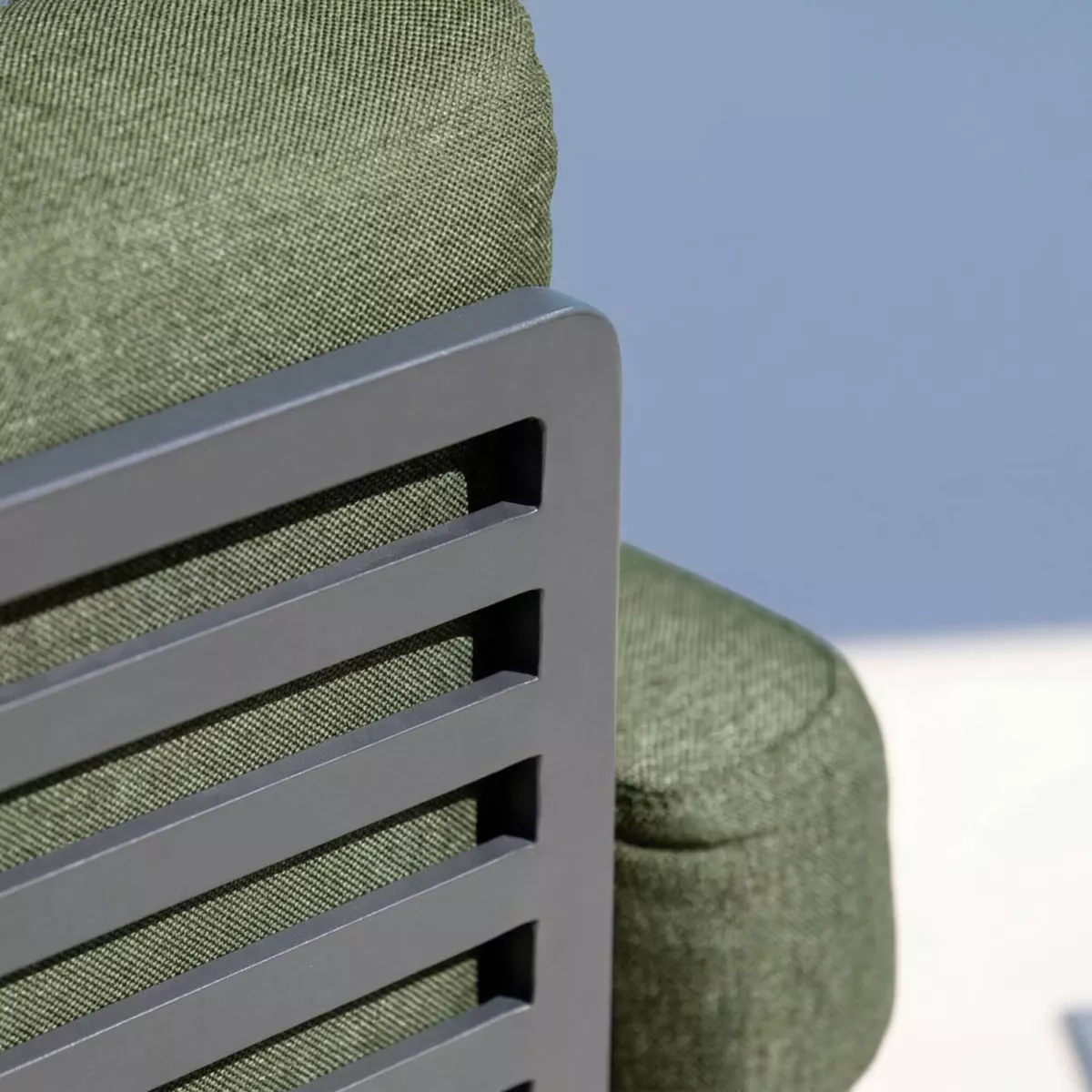 Salon de jardin aluminium 4 places 5 pcs Monte Carlo Gris anthracite et vert romarin