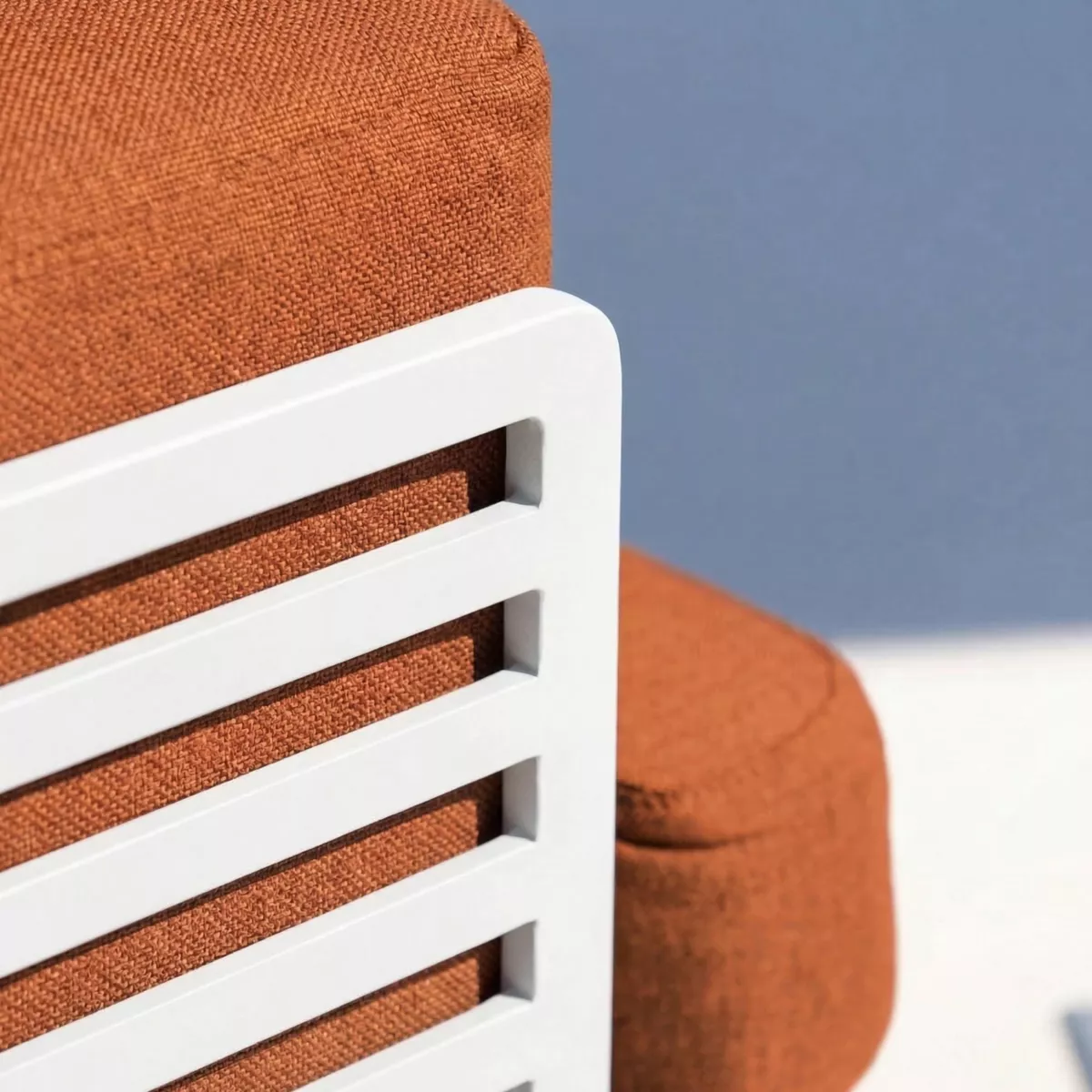 Salon de jardin aluminium 4 places 5 pcs Monte Carlo Blanc et terracotta