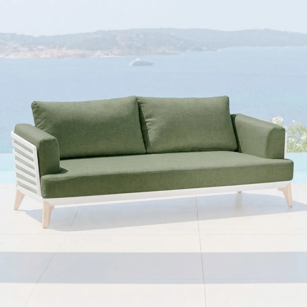 Housses de coussin de remplacement pour Canapé 2 places Monte Carlo Vert romarin