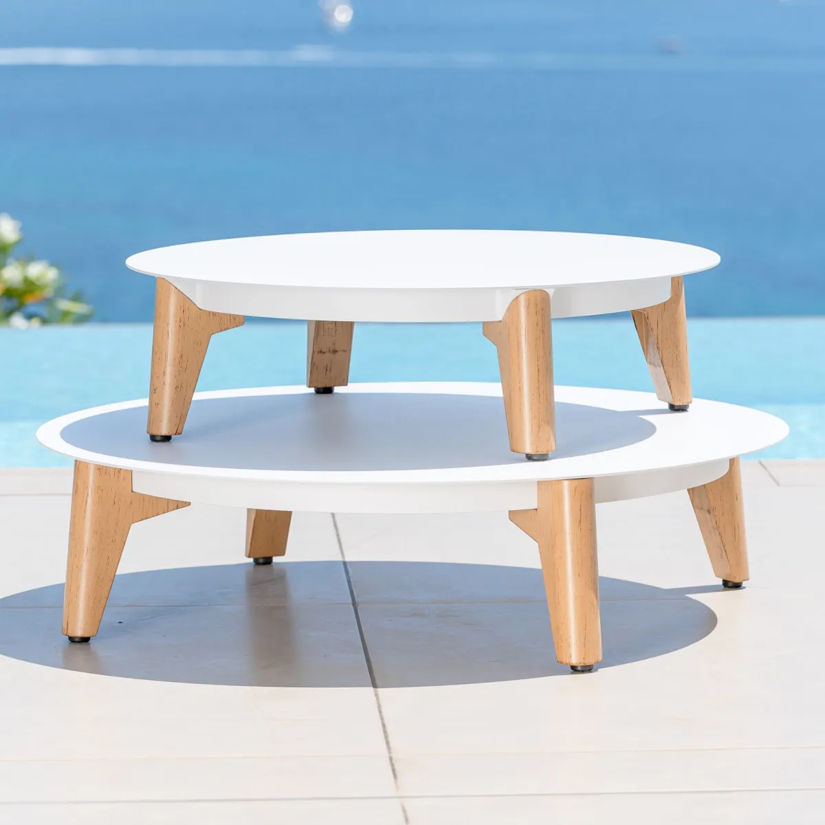 Salon de jardin aluminium 5 places 5 pcs Monte Carlo Blanc et terracotta
