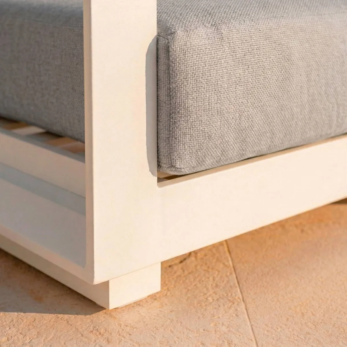 Salon de jardin aluminium 7 places 5 pcs Elba Blanc et gris clair