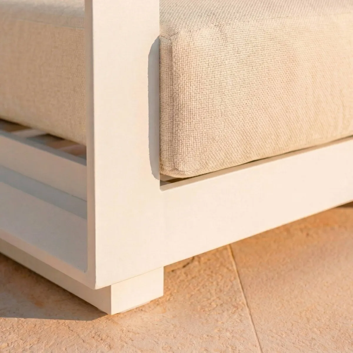 Salon de jardin aluminium 4 places 4 pcs Elba Blanc et beige
