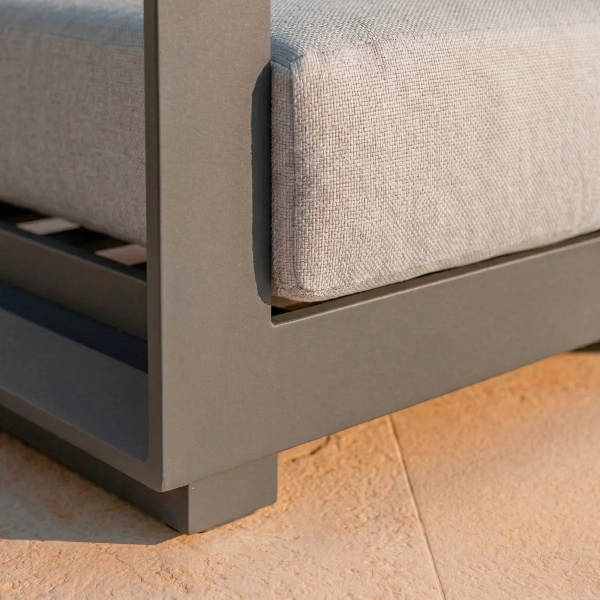 Salotto da giardino alluminio 4 posti 4 pezzi Elba Grigio antracite e grigio chiaro