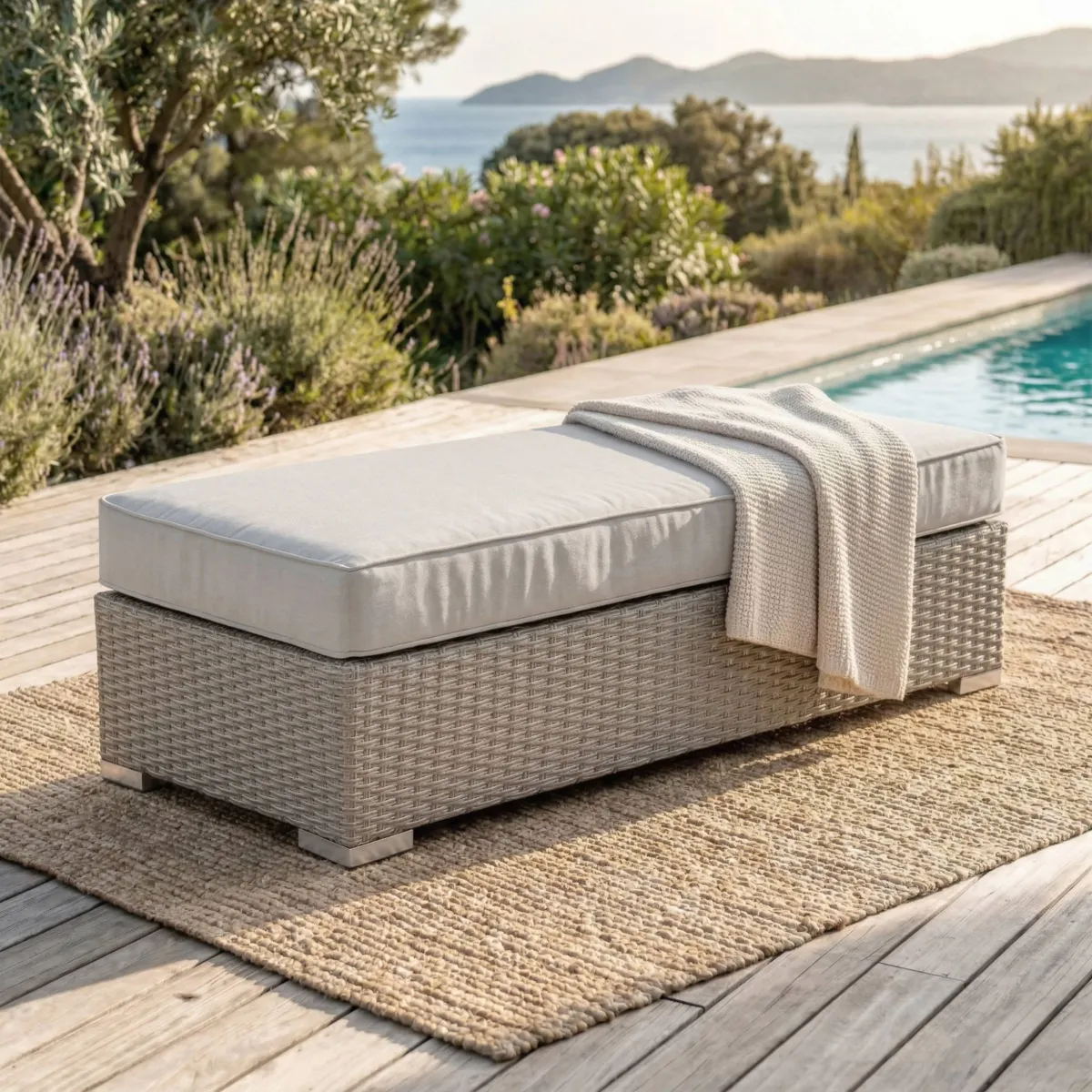 Salotto da giardino in resina intrecciata 9 posti 9 pezzi Palma Grigio