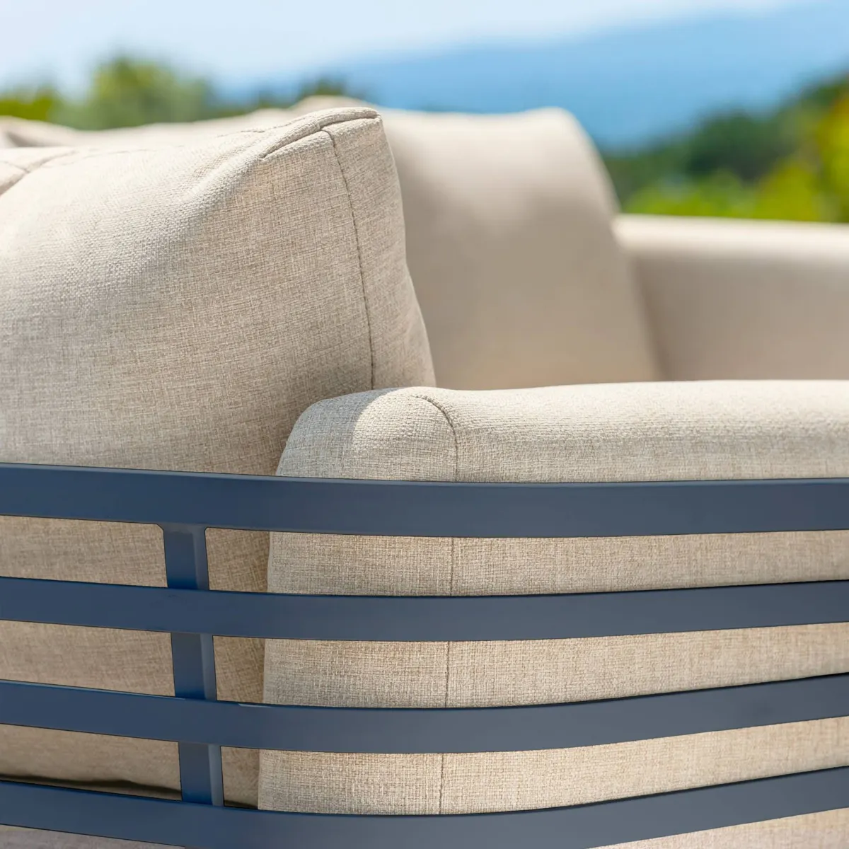 Conjunto de jardín de aluminio 9 plazas 12 piezas Monte Carlo Gris antracita y beige