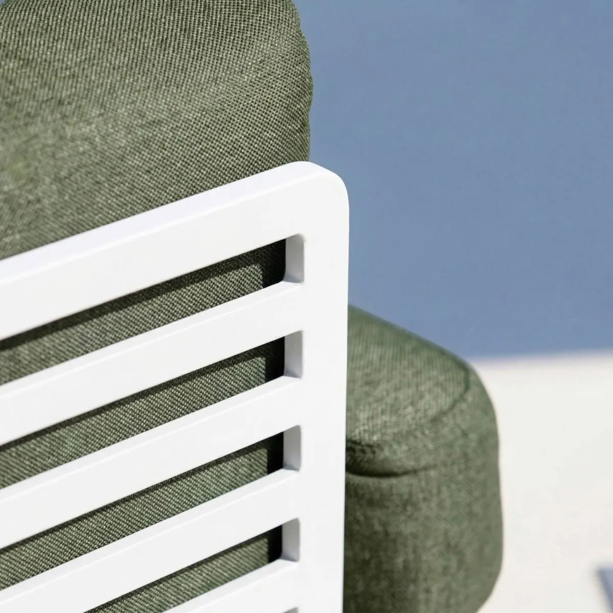 Salon de jardin aluminium 9 places 12 pcs Monte Carlo Blanc et vert romarin