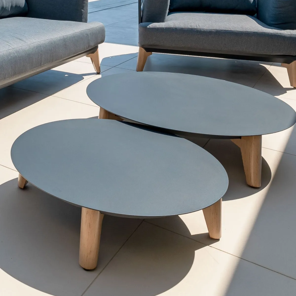 Salon de jardin aluminium 12 places 8 pcs Monte Carlo Gris anthracite et taupe