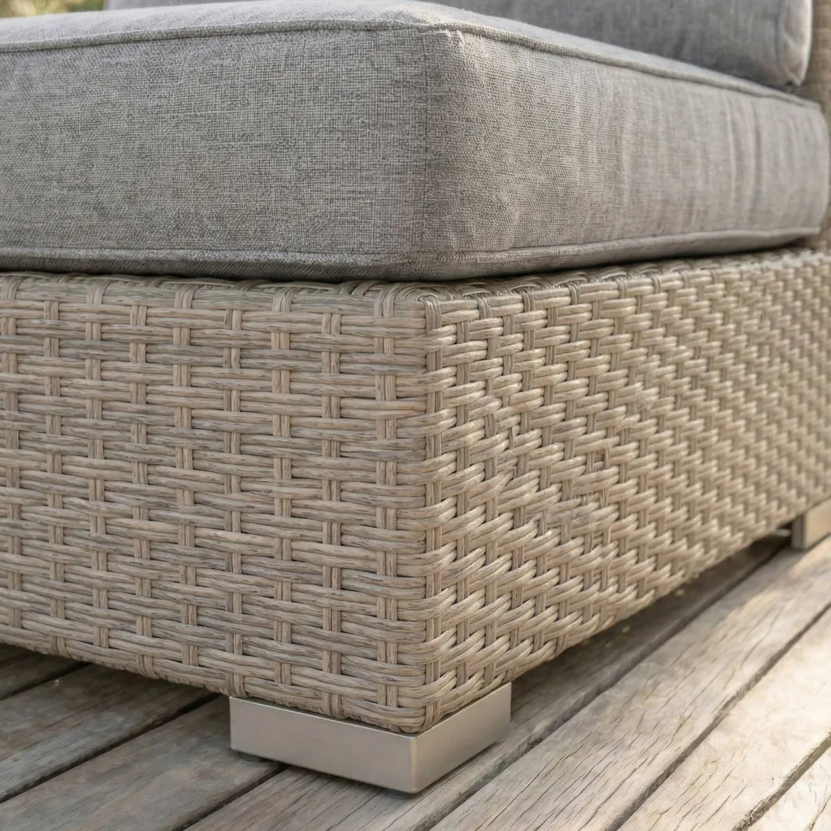 Salotto da giardino in resina intrecciata 2 posti 3 pezzi Palma Grigio e antracite