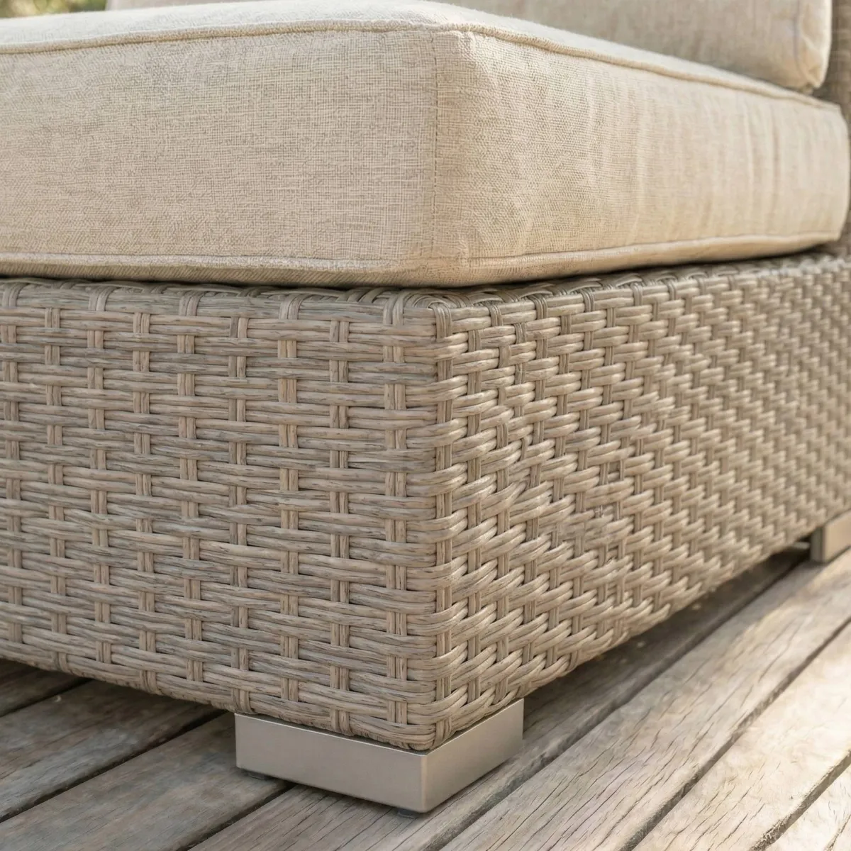 Salon de jardin en résine tressée 2 places 3 pcs Palma Gris et beige