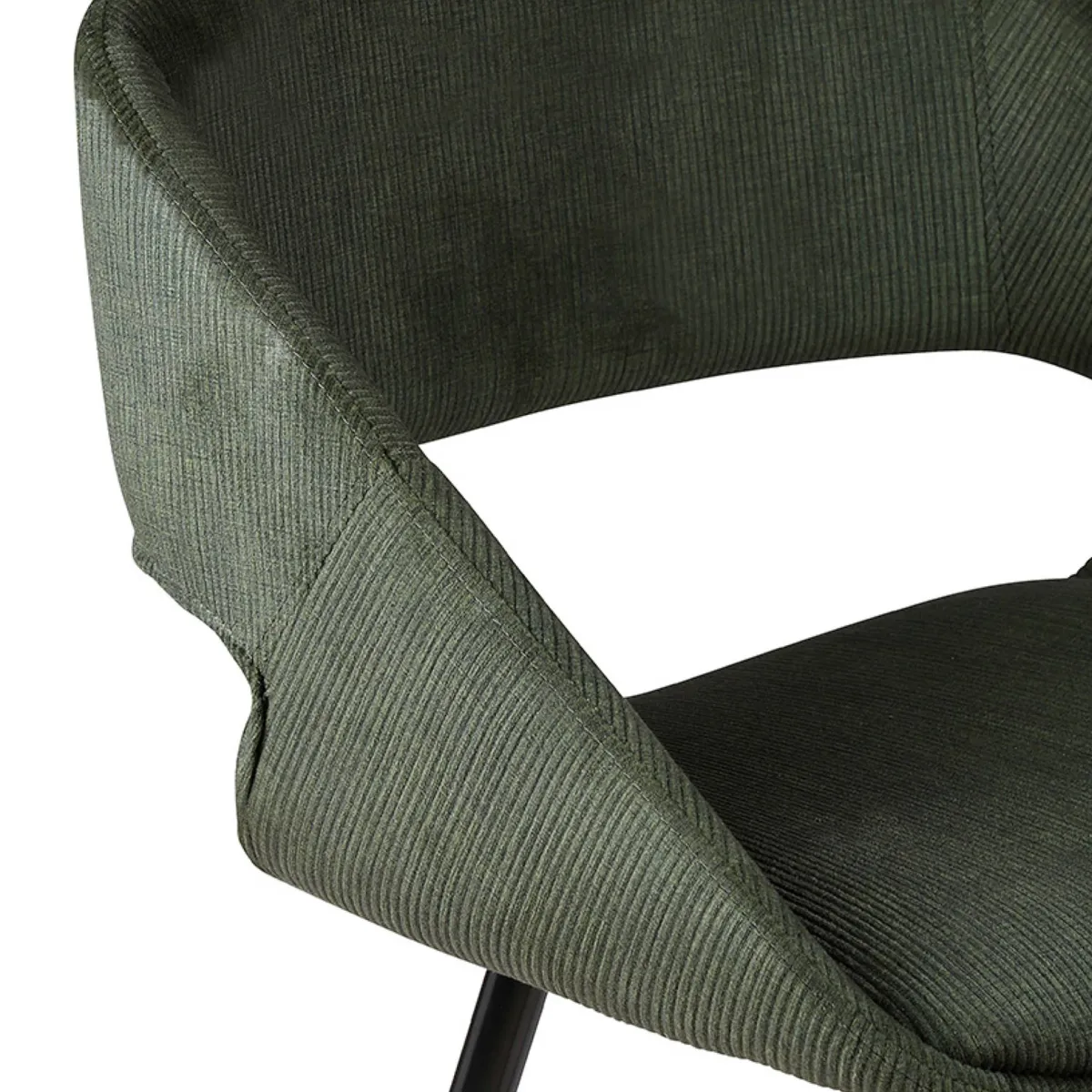 Set di 2 sedie per isola centrale con schienale in velluto a coste (Altezza seduta 68cm) Kosmo Verde scuro