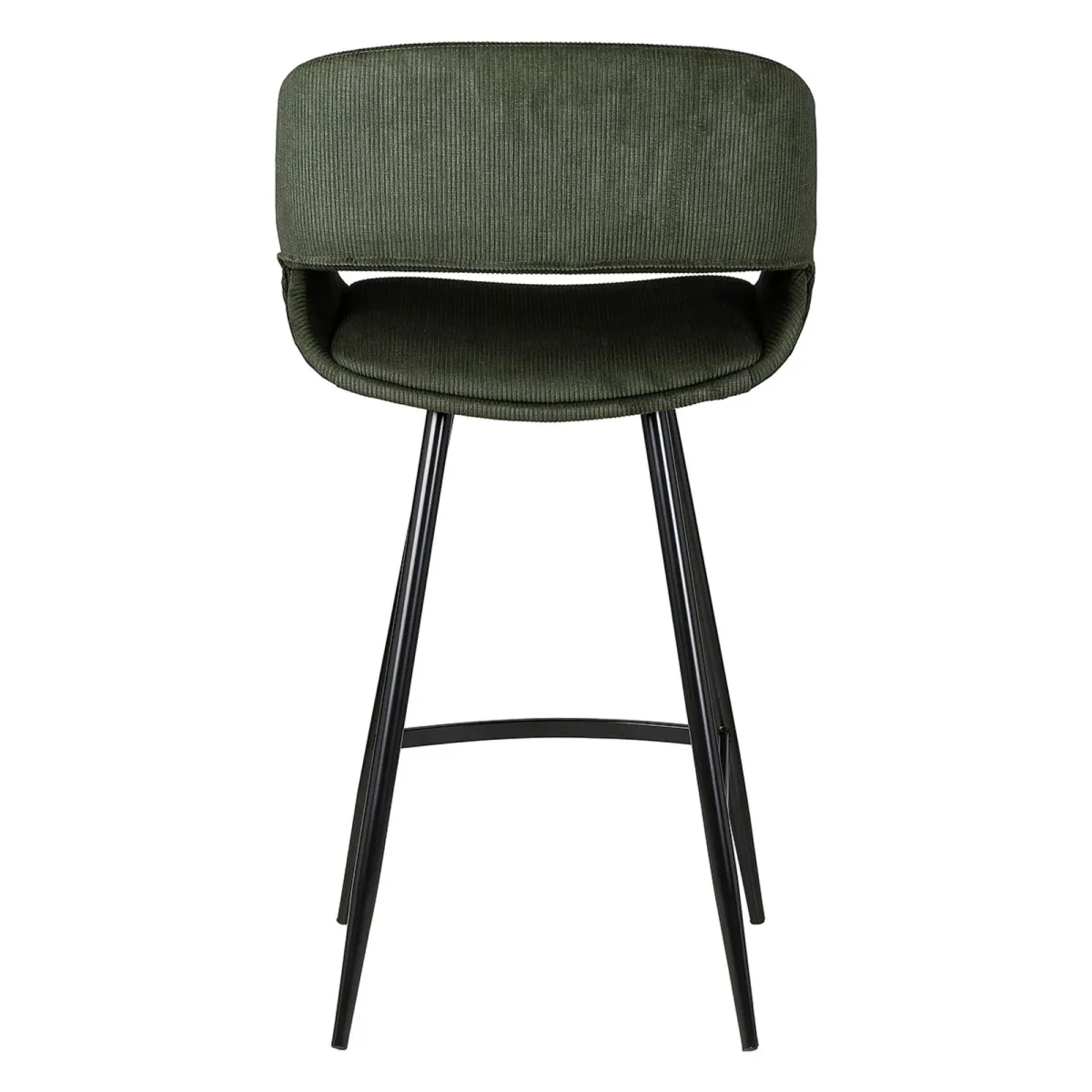 Set di 2 sedie per isola centrale con schienale in velluto a coste (Altezza seduta 68cm) Kosmo Verde scuro