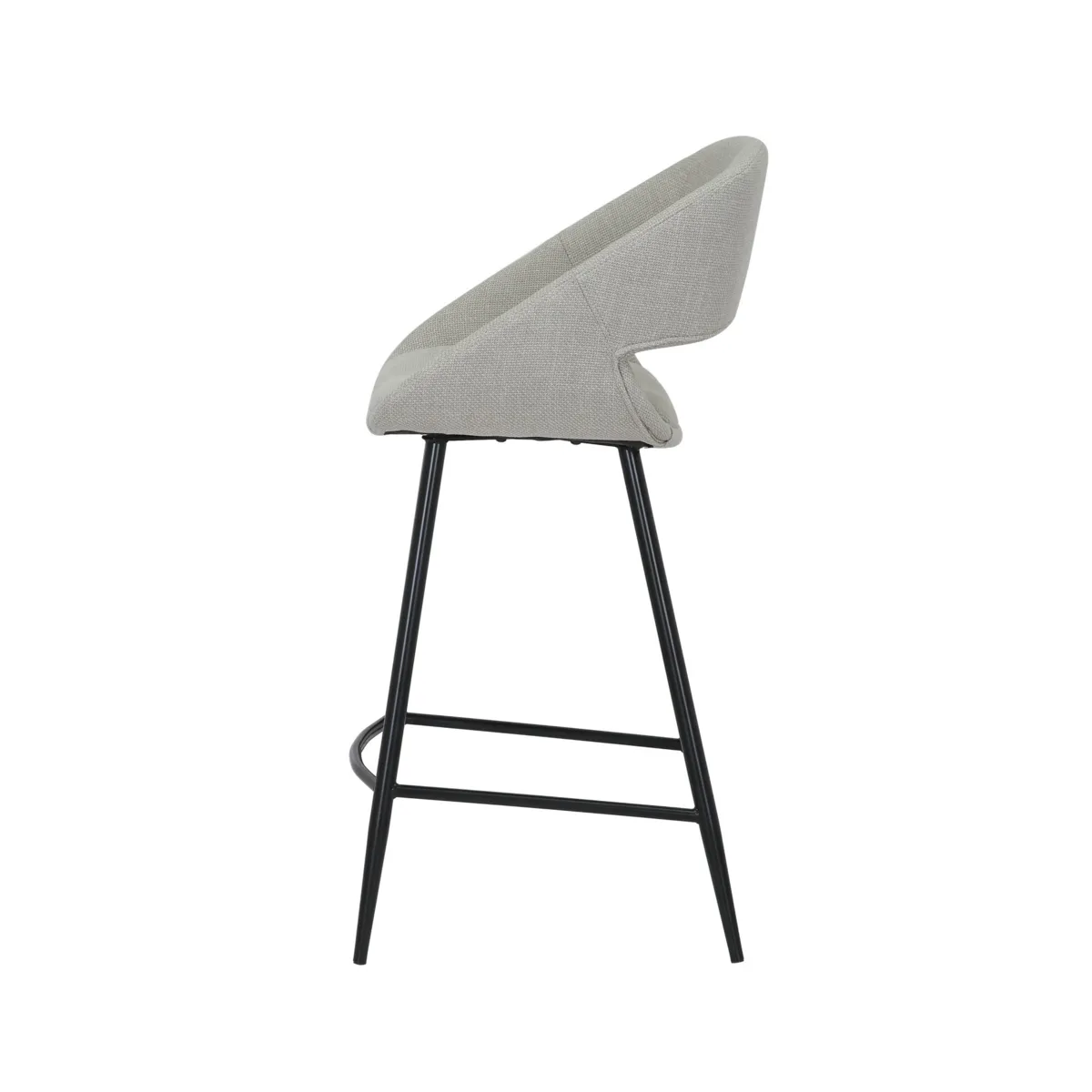 Set di 2 sedie per isola centrale con schienale in tessuto (seduta 68cm) Kosmo Ecru