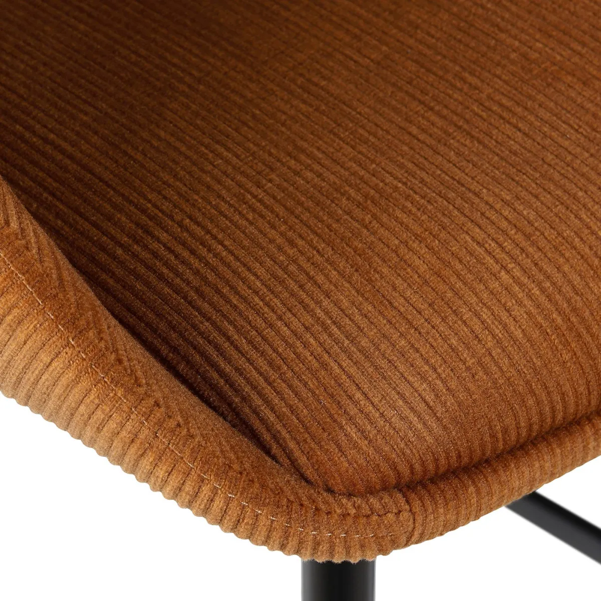 Set di 2 sedie per isola centrale con schienale in velluto a coste (Altezza seduta 68cm) Kosmo Cognac