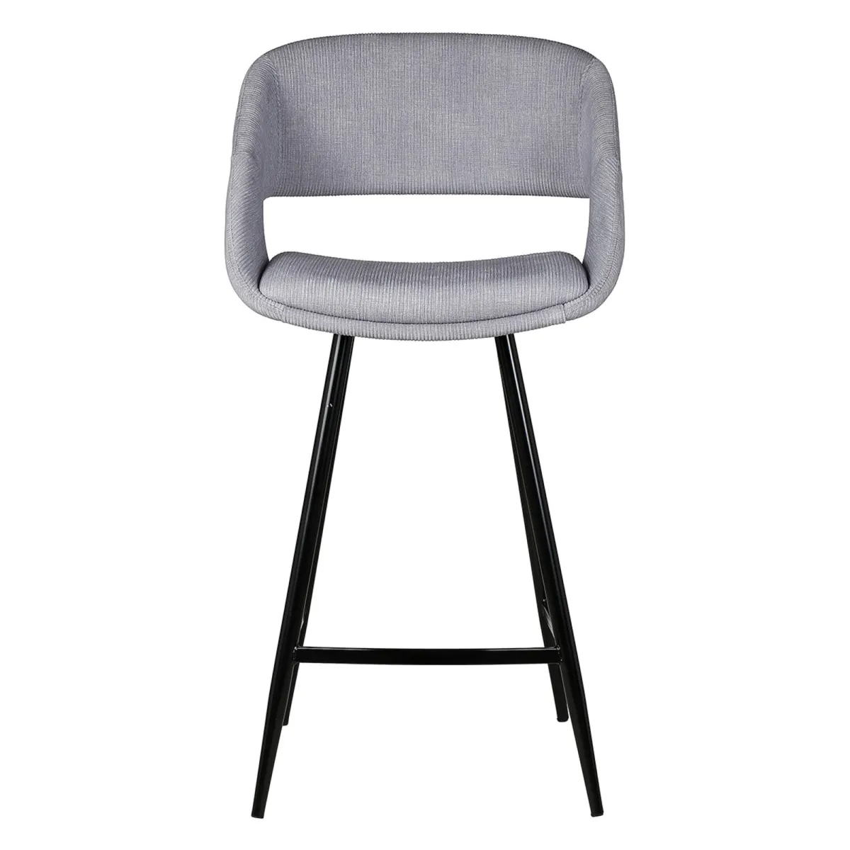 Set di 2 sedie per isola centrale con schienale in velluto a coste (Altezza seduta 68cm) Kosmo Grigio chiaro