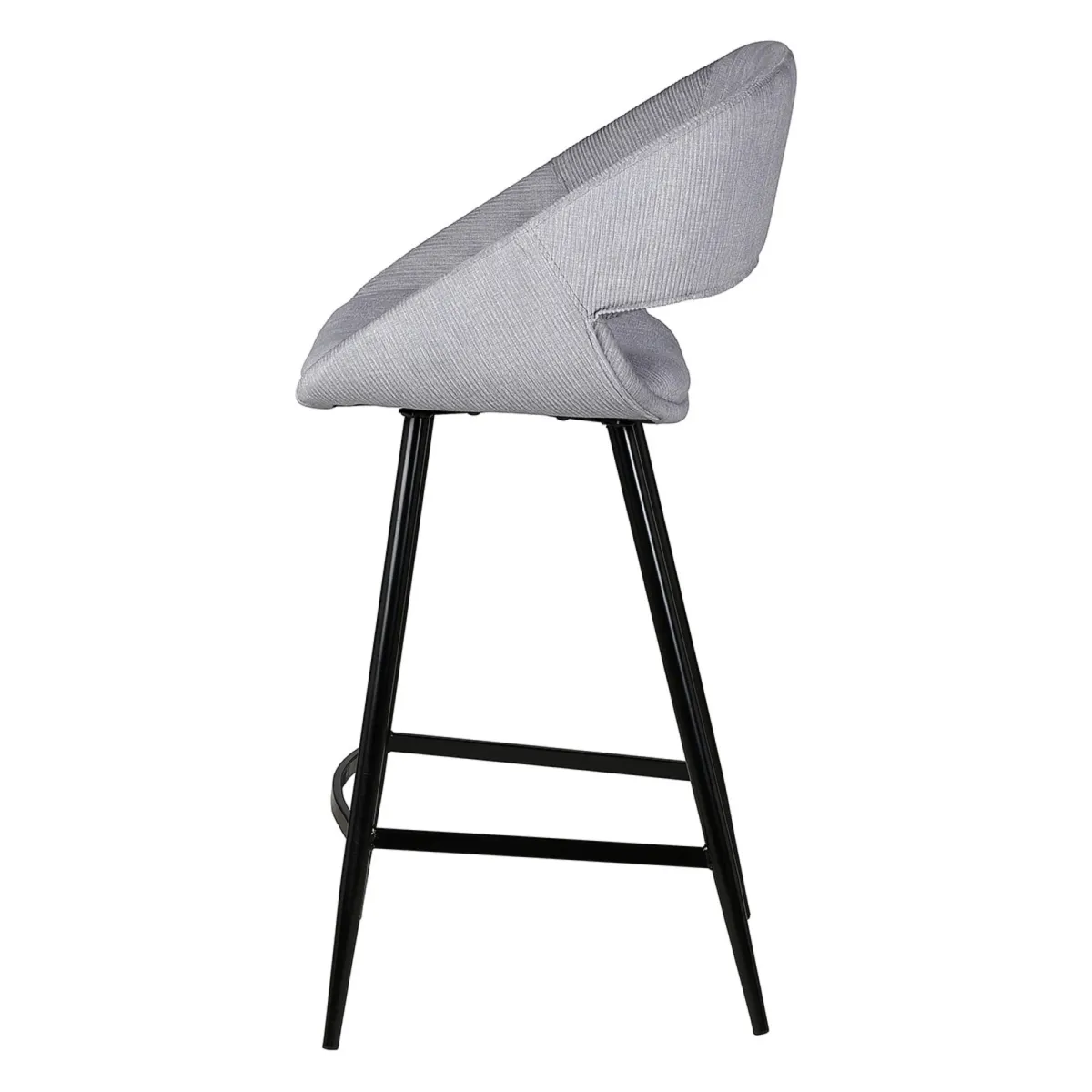 Set di 2 sedie per isola centrale con schienale in velluto a coste (Altezza seduta 68cm) Kosmo Grigio chiaro