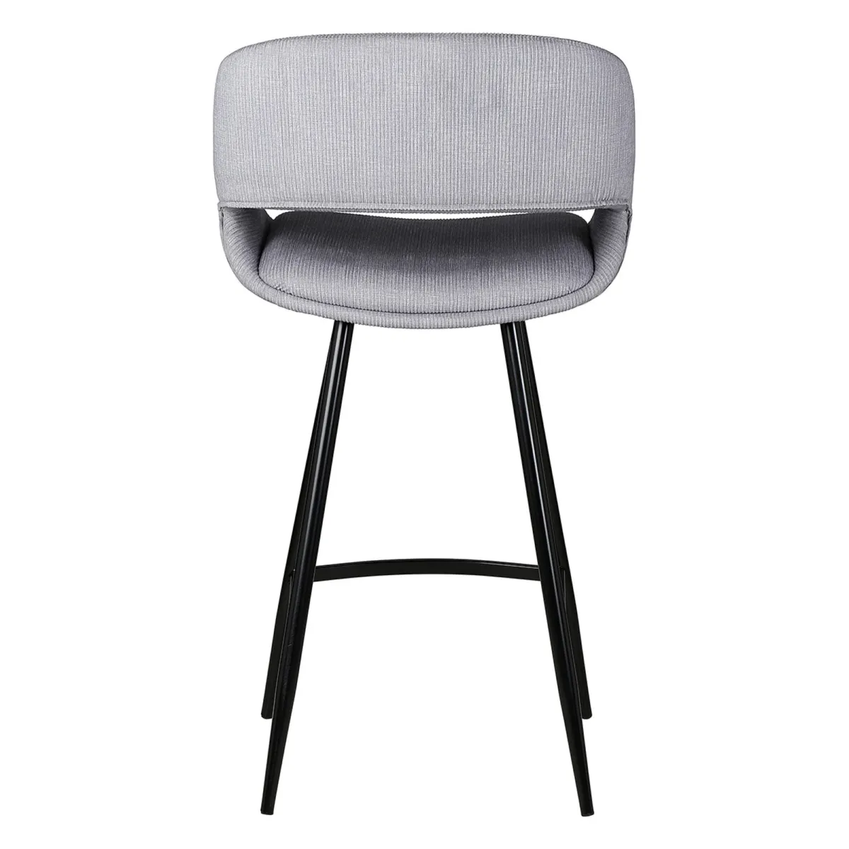Set di 2 sedie per isola centrale con schienale in velluto a coste (Altezza seduta 68cm) Kosmo Grigio chiaro