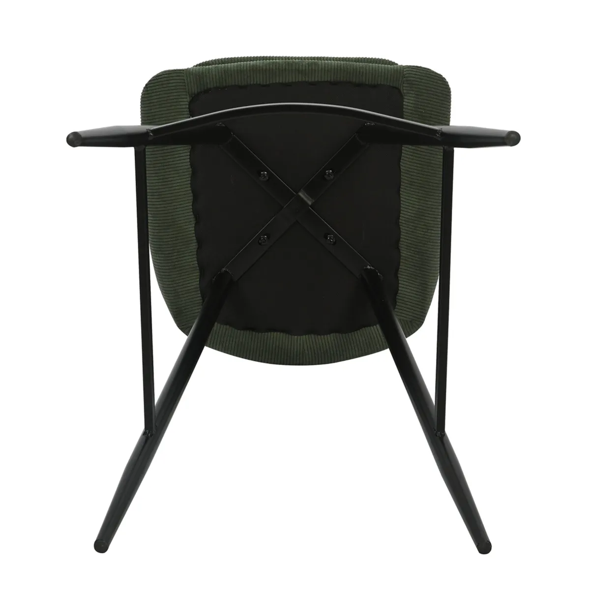 Set di 2 sgabelli da bar con schienale in velluto a coste (Altezza seduta 75cm) Juno Verde pino