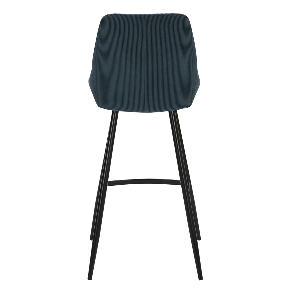 Lot de 2 chaises îlot central avec dossier velours côtelé (Assise 67cm) Juno Bleu