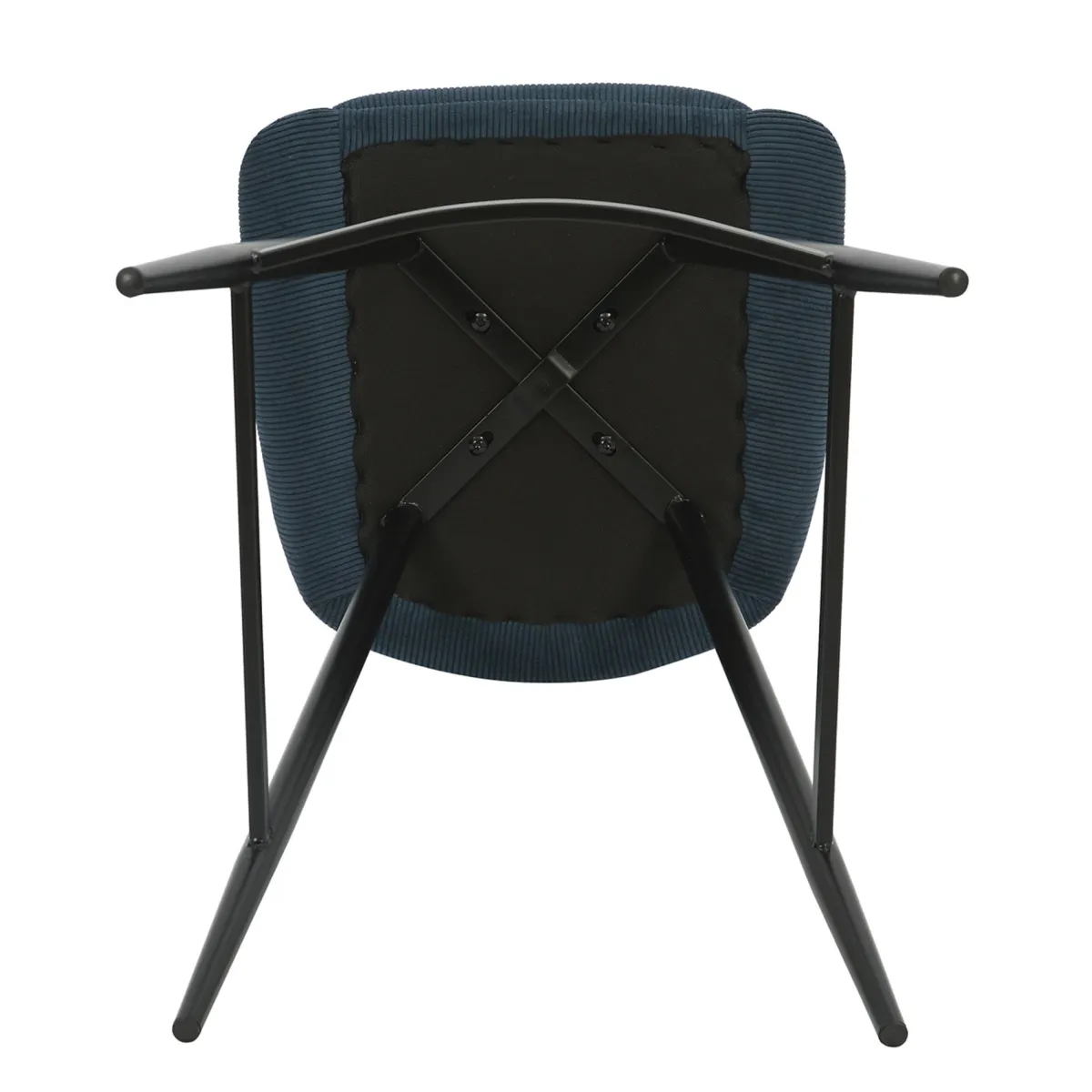 Set di 2 sgabelli per isola centrale con schienale in velluto a coste (Altezza seduta 67cm) Juno Blu