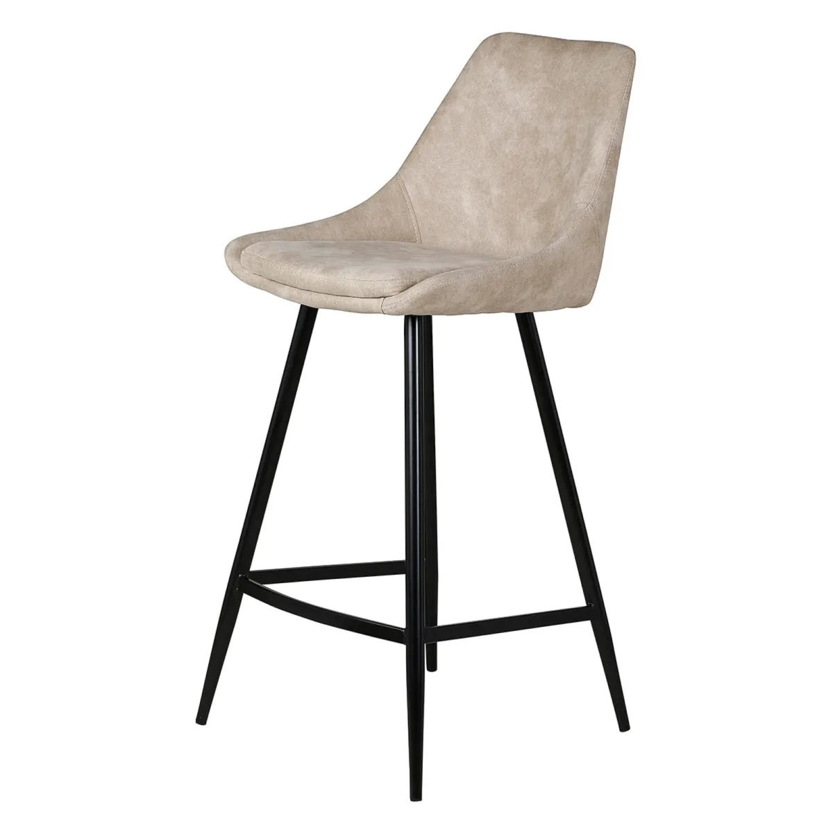 Set di 2 sedie per isola centrale con schienale in tessuto effetto camoscio (Altezza seduta 67cm) Juno Beige