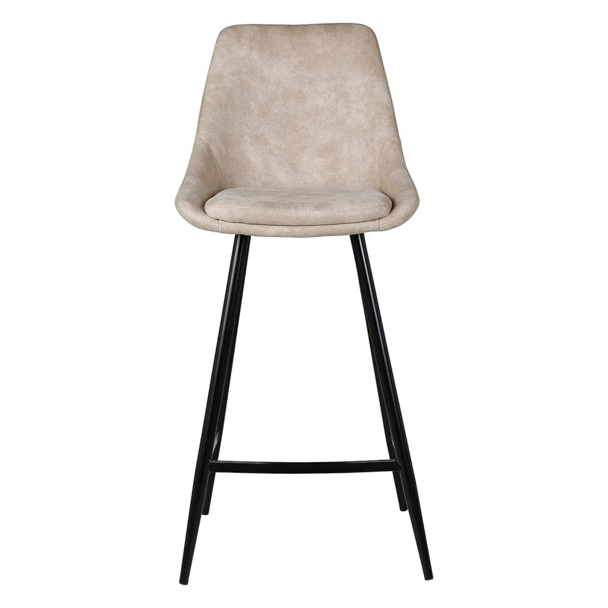 Set di 2 sedie per isola centrale con schienale in tessuto effetto camoscio (Altezza seduta 67cm) Juno Beige