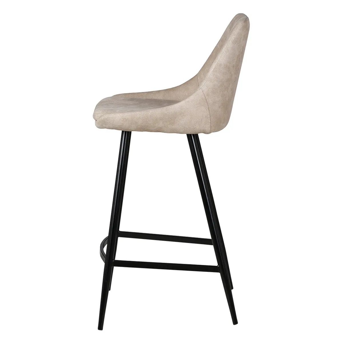 Set di 2 sedie per isola centrale con schienale in tessuto effetto camoscio (Altezza seduta 67cm) Juno Beige