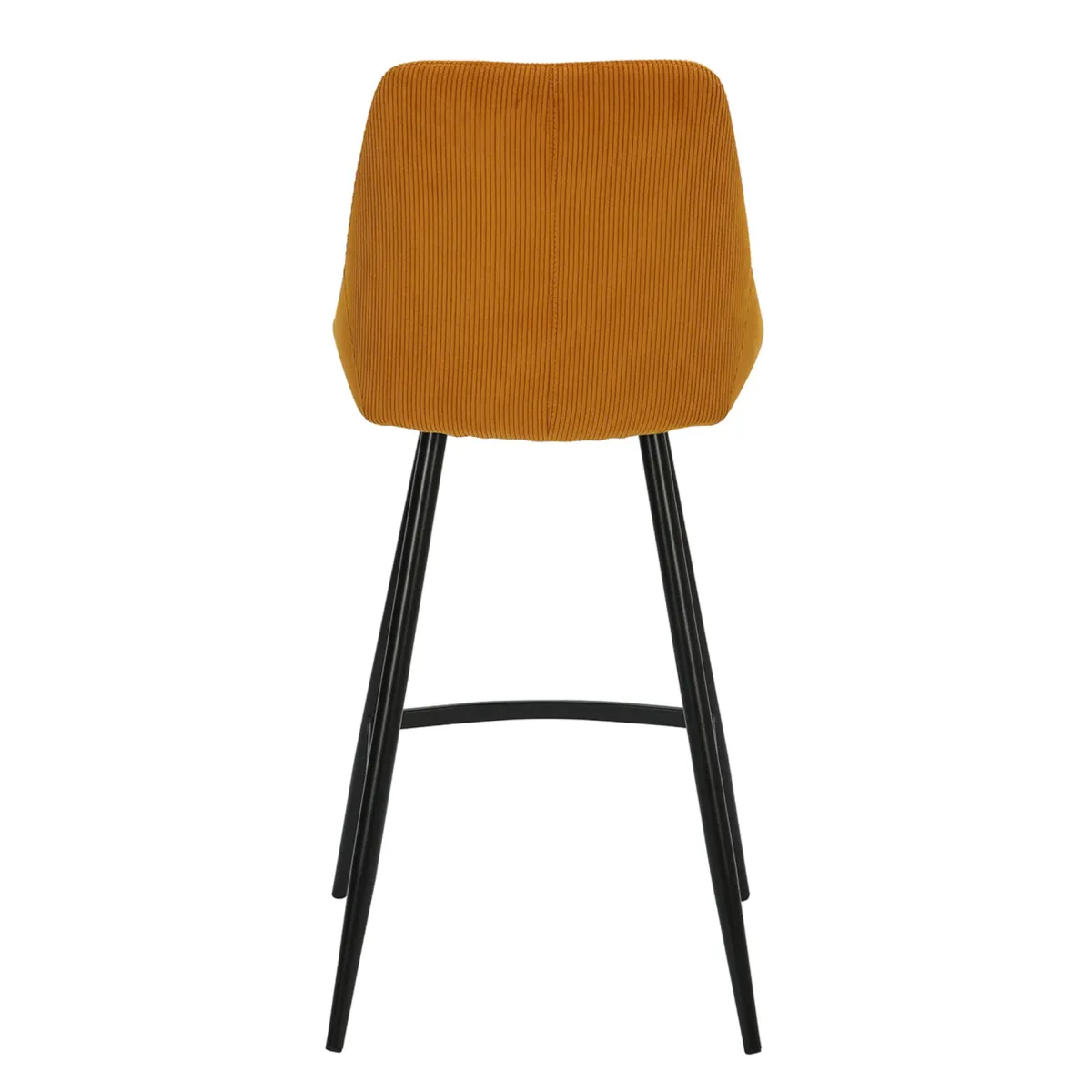 Set di 2 sedie per isola centrale con schienale in velluto a coste (Altezza seduta 67cm) Juno Giallo curry