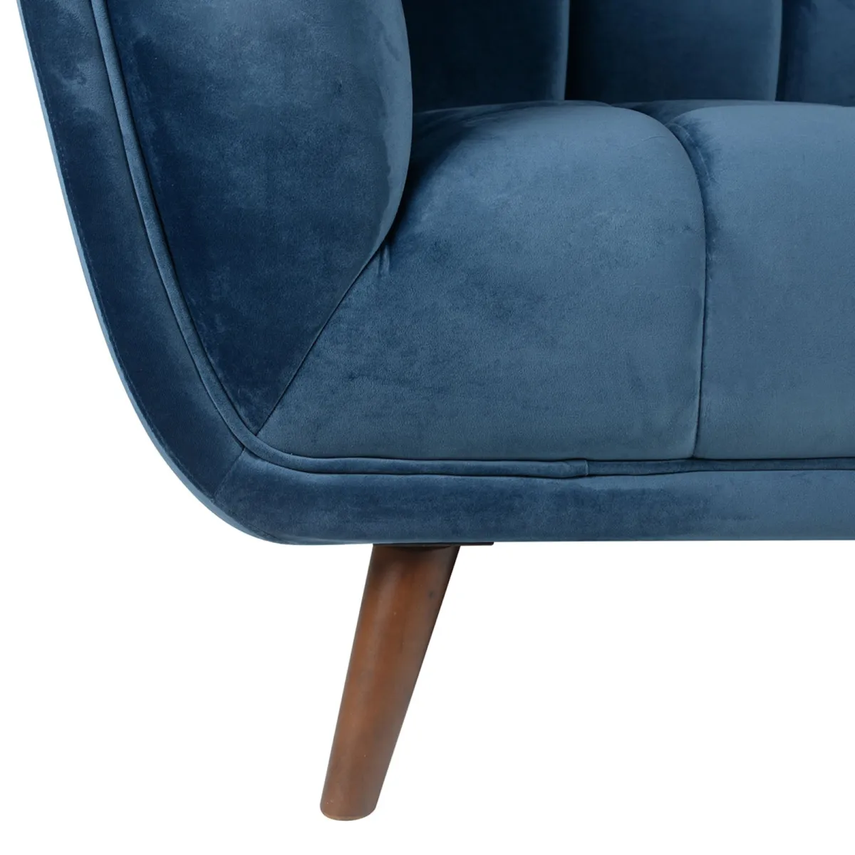 Poltrona in velluto (seduta 45 cm) Rory Blu scuro