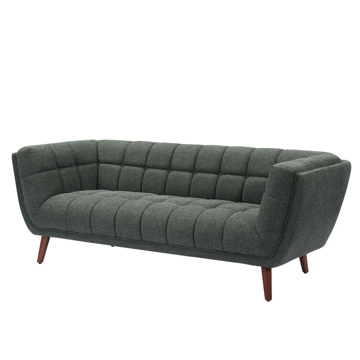 Canapé droit 3 places tissu (200 cm) Rory Vert foncé