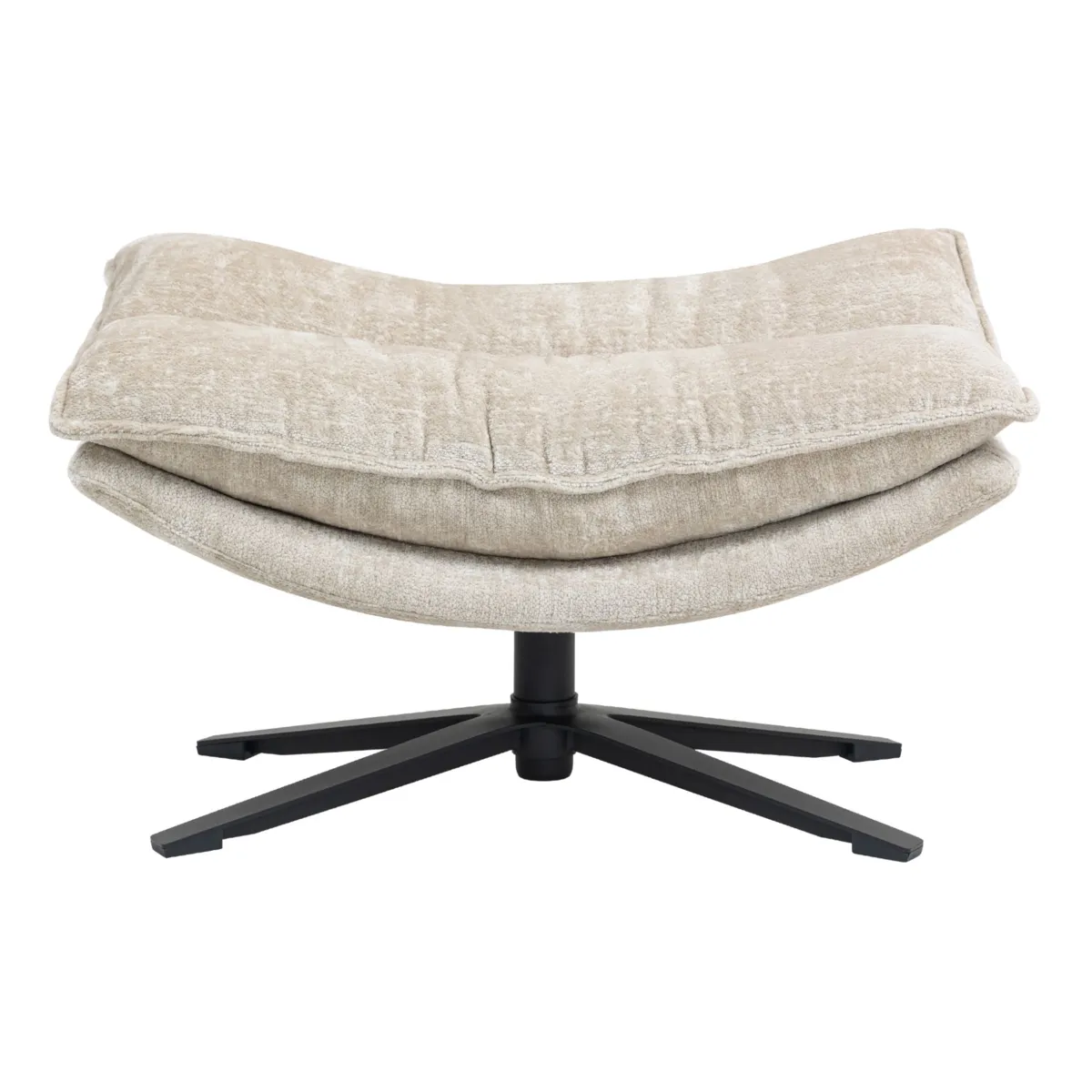 Poggiapiedi in tessuto testurizzato (H45,5 cm) Oblo Beige